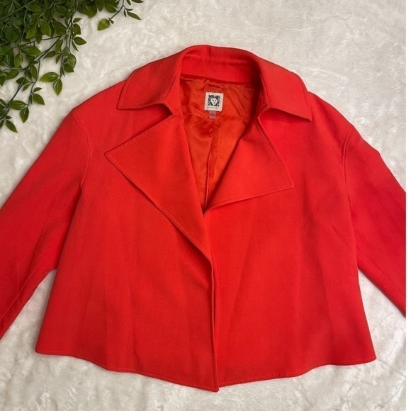 Anne KLEIN Coral Pink Fashion Blazer‎ Jacket Size 4 - Picture 1 of 6